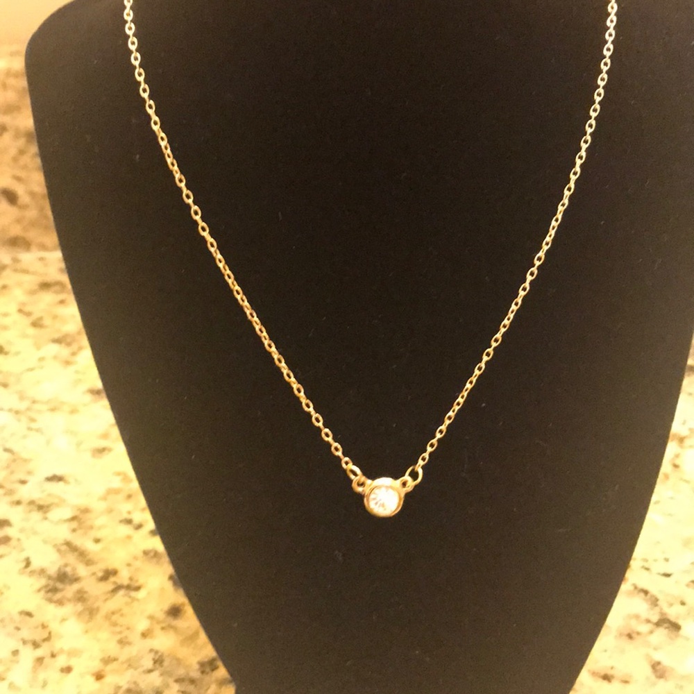 NWOT Cubic Zirconia Gold Colored Necklace